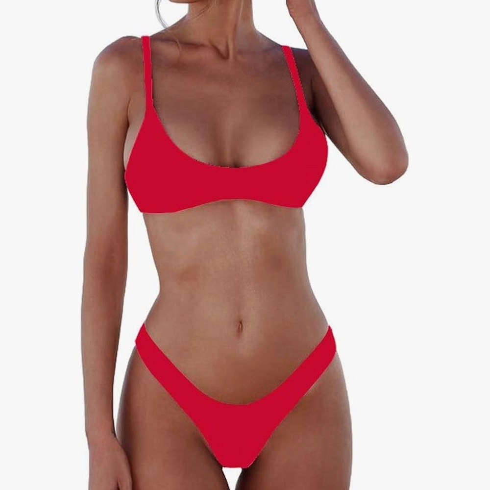 SherryDC red two piece bikini swimsuit